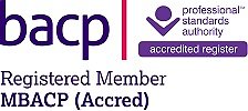 About Kathy Jaloussis. BACP Reg Accred Member logo